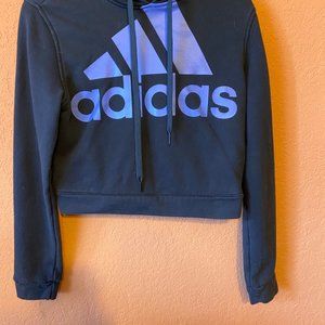 Blue crop sweater with hoodie